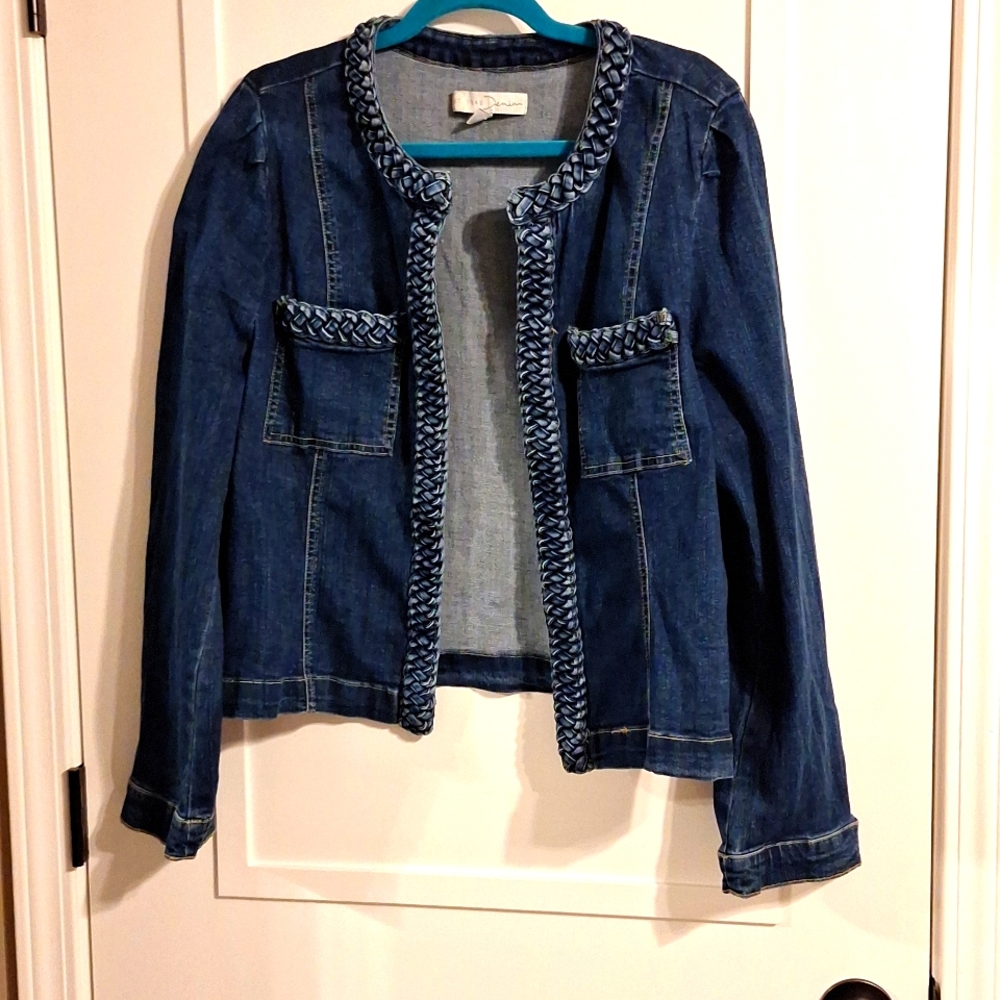 Cato denim bomber